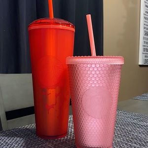 Valentine’s Day 2022 Starbucks Tumbler bundle, Red Dome and Pink Lemonade